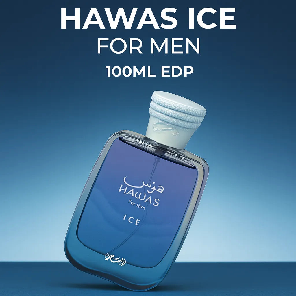 Rasasi Hawas Ice for Men 100ml EDP – Fresh, Bold & Long-Lasting Masculine Fragrance